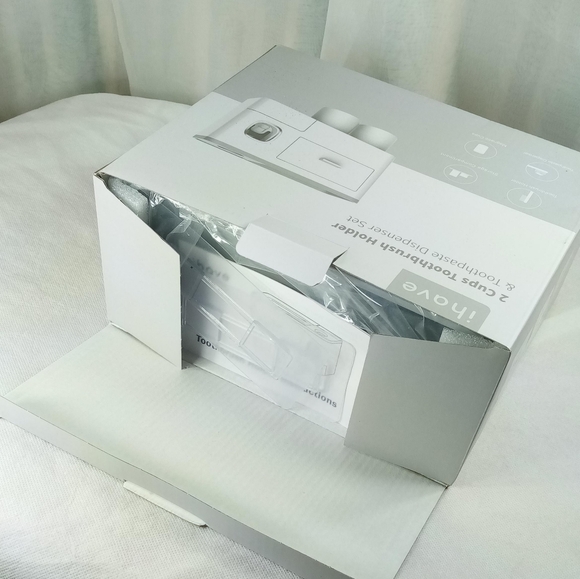 IHave 2 Cups Wall Mounted Toothbrush Holder With Toothpaste Dispenser - Picture 2 of 9